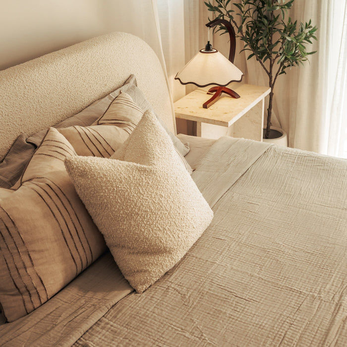 The Complete Bed muslin bedding set in Light Grey