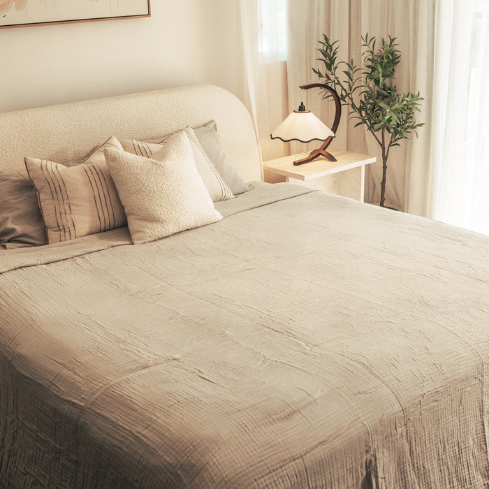 The Complete Bed muslin bedding set in Light Grey