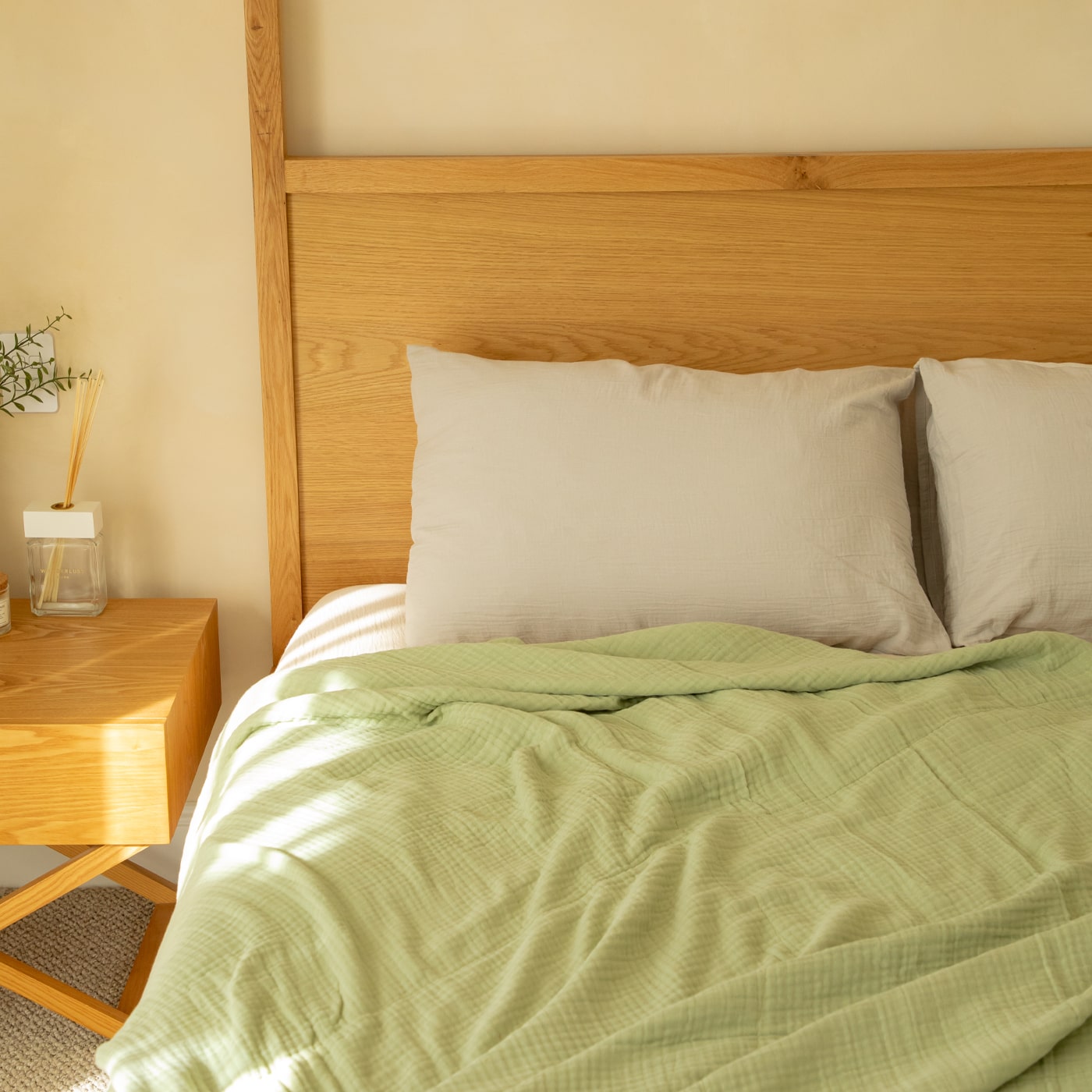 Muslin cotton pillowcases in Light Grey