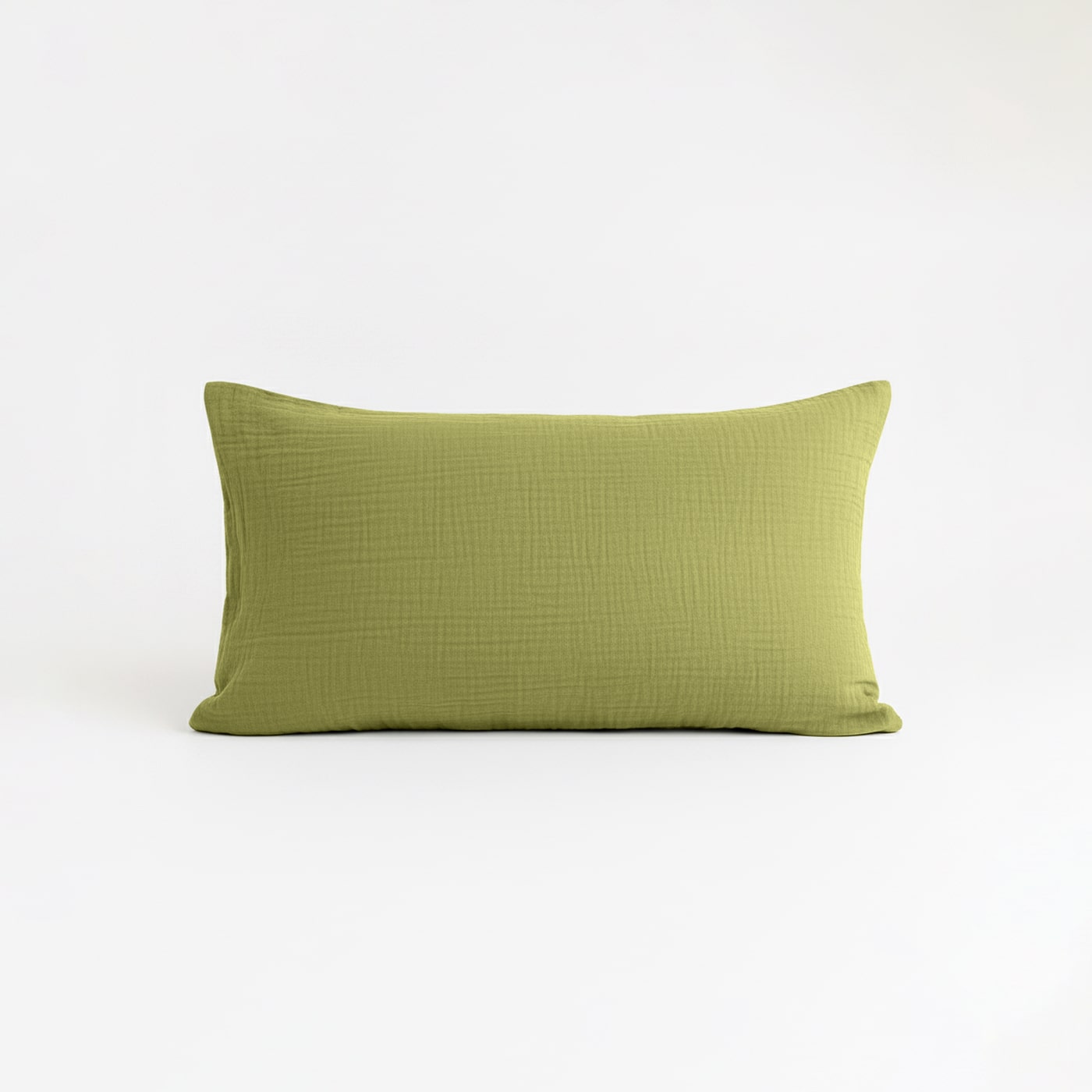 Muslin cotton pillowcases in Sage Green
