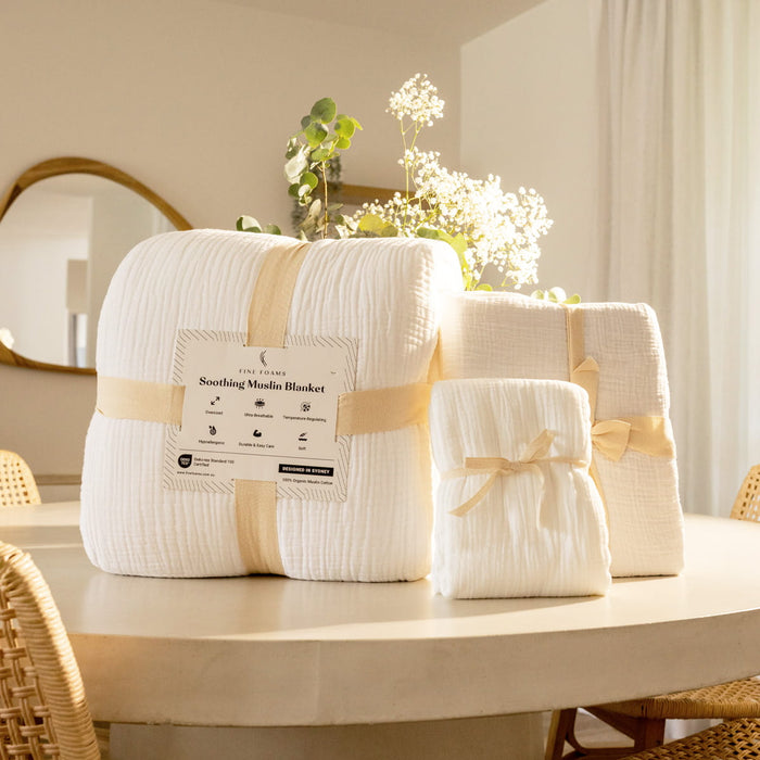 The Complete Bed muslin bedding set in Snow White